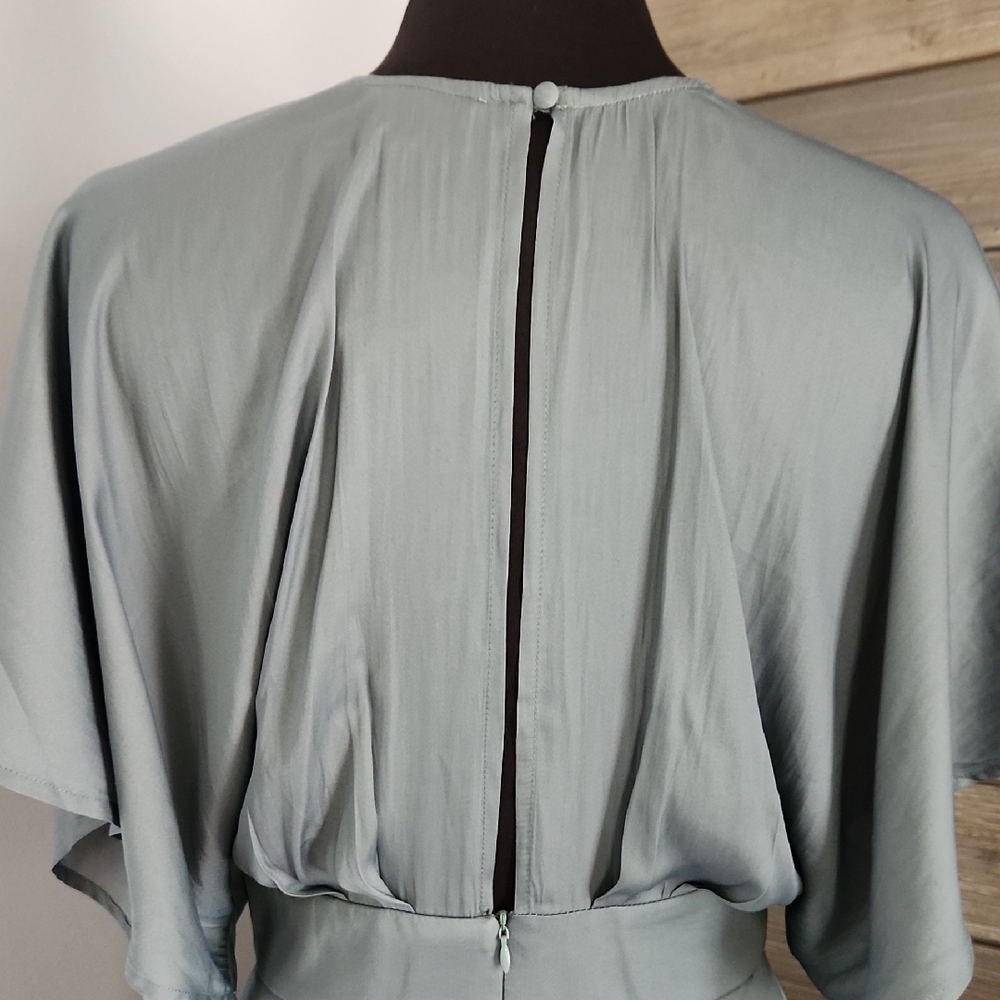 Chic Grecian Goddess Maxi Dress Kimono Sleeves | Dusty Teal | Grade & Gather M - Picture 6 of 9